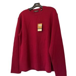 NWT Bloomingdales Metropolitan View Men's Merino Wool Burgundy Sweater Size XL
